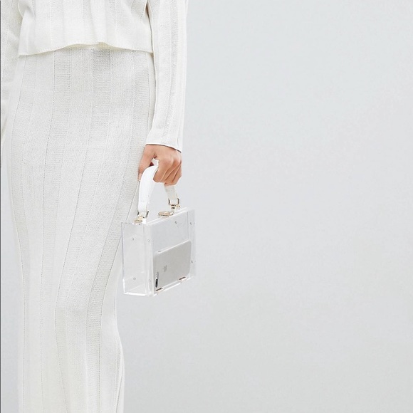 ASOS Off white Midi skirt in Wide Rib - Picture 5 of 8